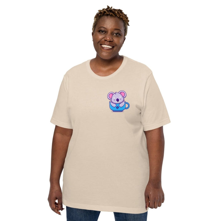 Koala Sleeping in a Cup Graphic Tee - Black - S - ArtyKoala