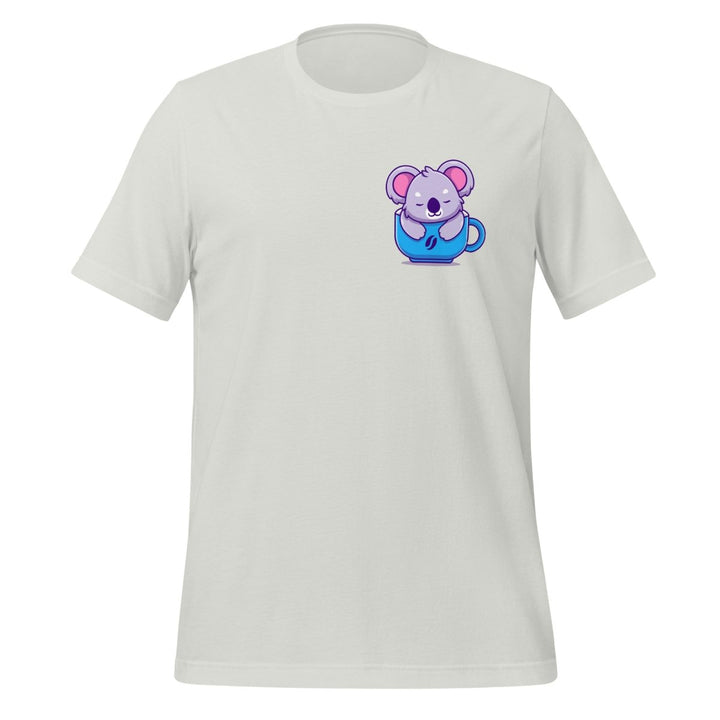 Koala Sleeping in a Cup Graphic Tee - Silver - S - ArtyKoala