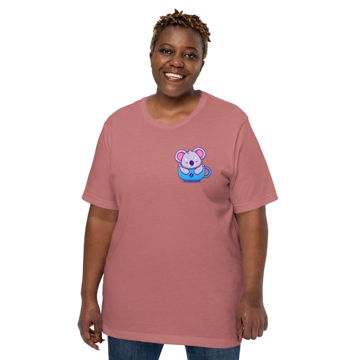 Koala Sleeping in a Cup Graphic Tee - Black - S - ArtyKoala