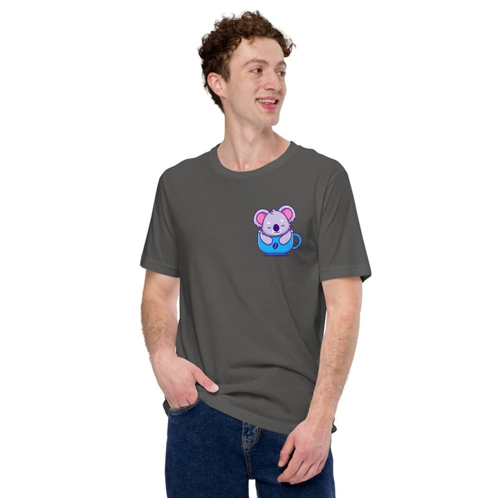 Koala Sleeping in a Cup Graphic Tee - Black - S - ArtyKoala