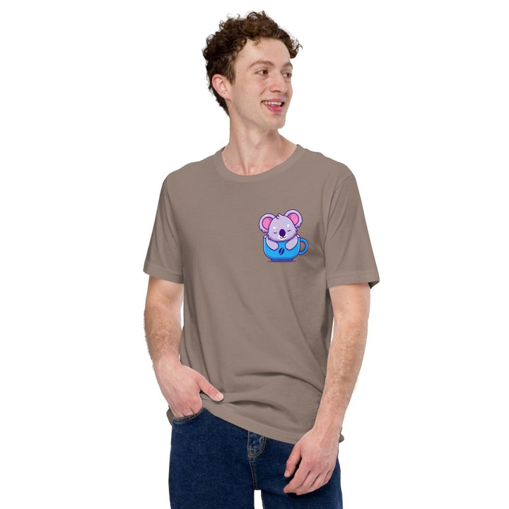 Koala Sleeping in a Cup Graphic Tee - Black - S - ArtyKoala