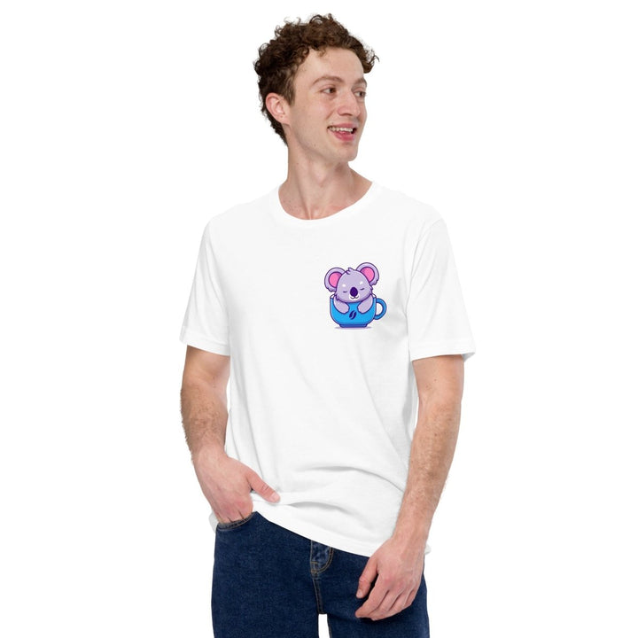 Koala Sleeping in a Cup Graphic Tee - Black - S - ArtyKoala