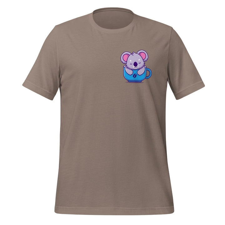 Koala Sleeping in a Cup Graphic Tee - Pebble - S - ArtyKoala