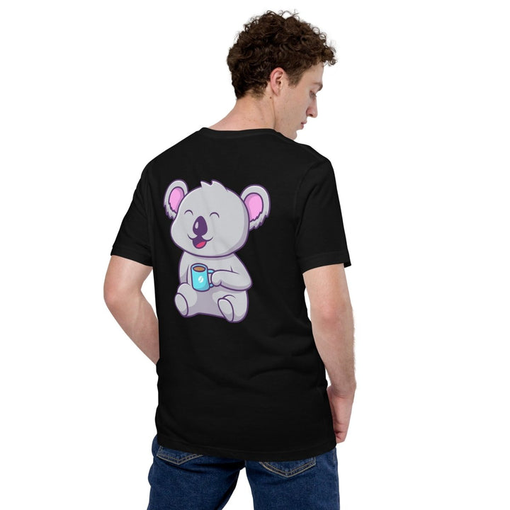 Koala Sleeping in a Cup Graphic Tee - Black - S - ArtyKoala