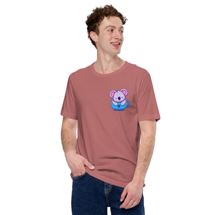 Koala Sleeping in a Cup Graphic Tee - Black - S - ArtyKoala