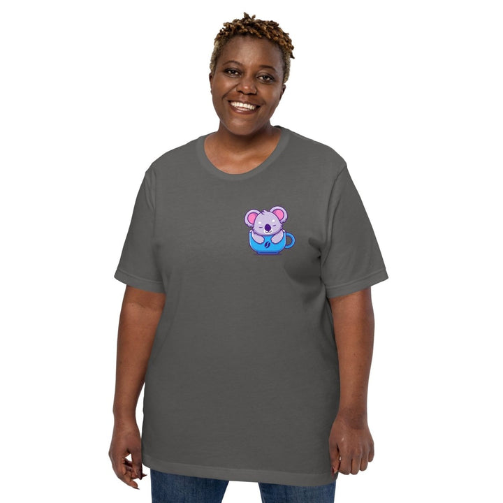 Koala Sleeping in a Cup Graphic Tee - Black - S - ArtyKoala