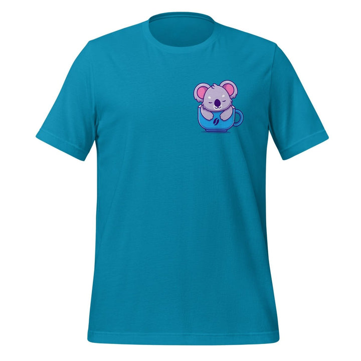 Koala Sleeping in a Cup Graphic Tee - Aqua - S - ArtyKoala
