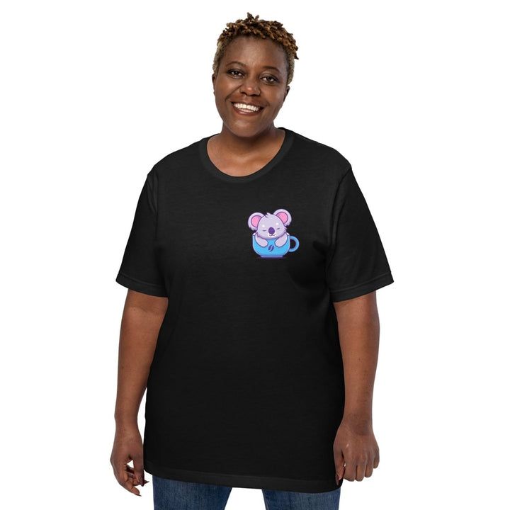 Koala Sleeping in a Cup Graphic Tee - Black - S - ArtyKoala