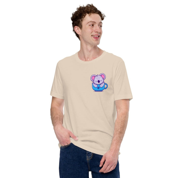 Koala Sleeping in a Cup Graphic Tee - Black - S - ArtyKoala