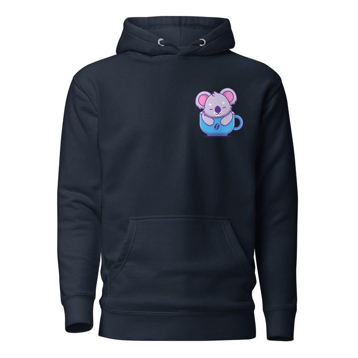 Koala Sleeping in a Cup Unisex Premium Hoodie - Navy Blazer / S - ArtyKoala