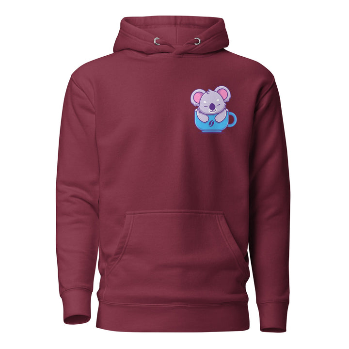 Koala Sleeping in a Cup Unisex Premium Hoodie - Maroon / S - ArtyKoala