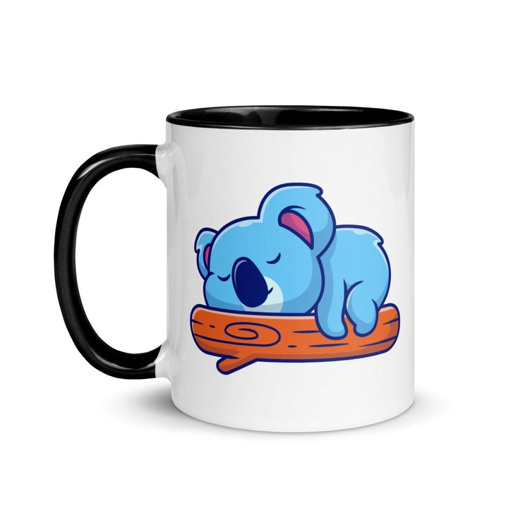 Koala Sleeping on Colorful Print Mug - Black - 11 oz - ArtyKoala