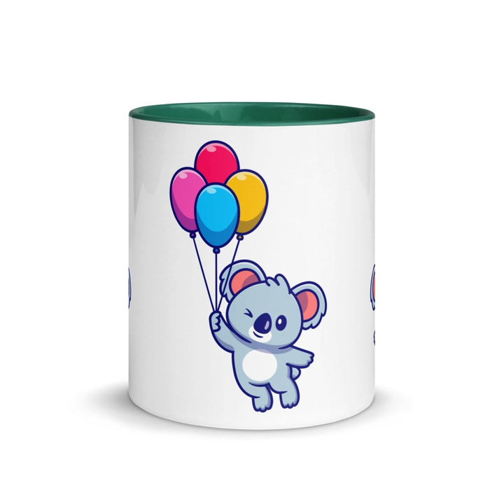 Koala with Balloons Colorful Print Mug - Dark green - 11 oz - ArtyKoala