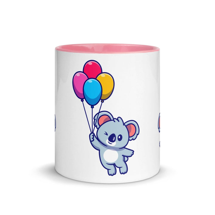 Koala with Balloons Colorful Print Mug - Pink - 11 oz - ArtyKoala