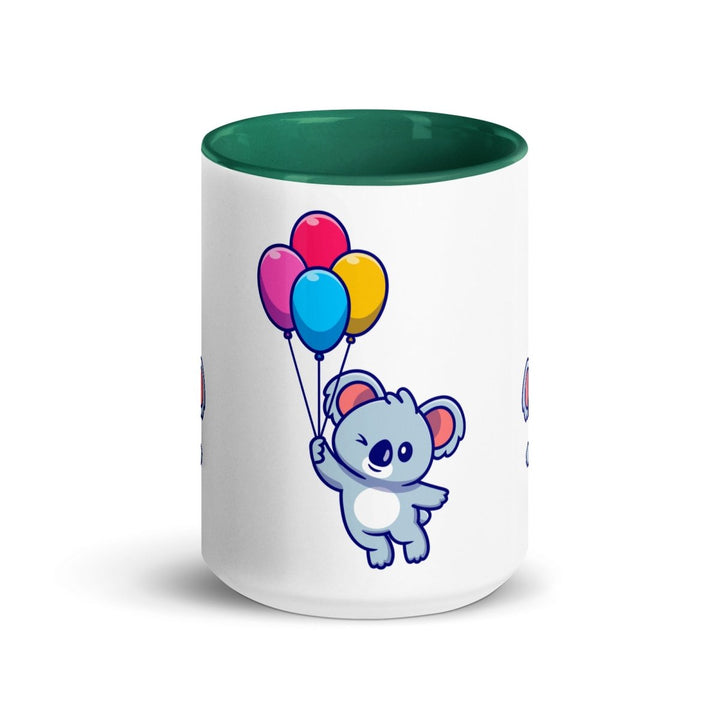 Koala with Balloons Colorful Print Mug - Dark green - 15 oz - ArtyKoala