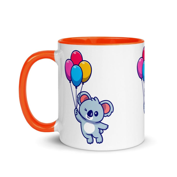Koala with Balloons Colorful Print Mug - Orange - 11 oz - ArtyKoala