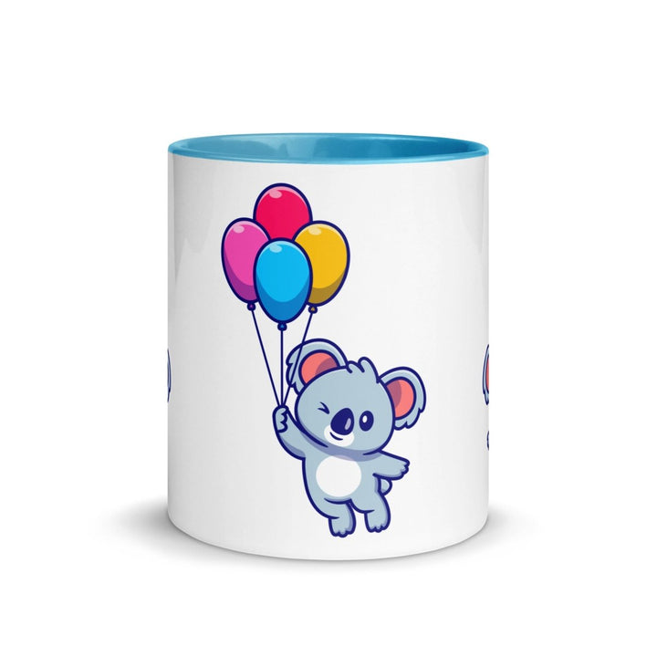 Koala with Balloons Colorful Print Mug - Blue - 11 oz - ArtyKoala