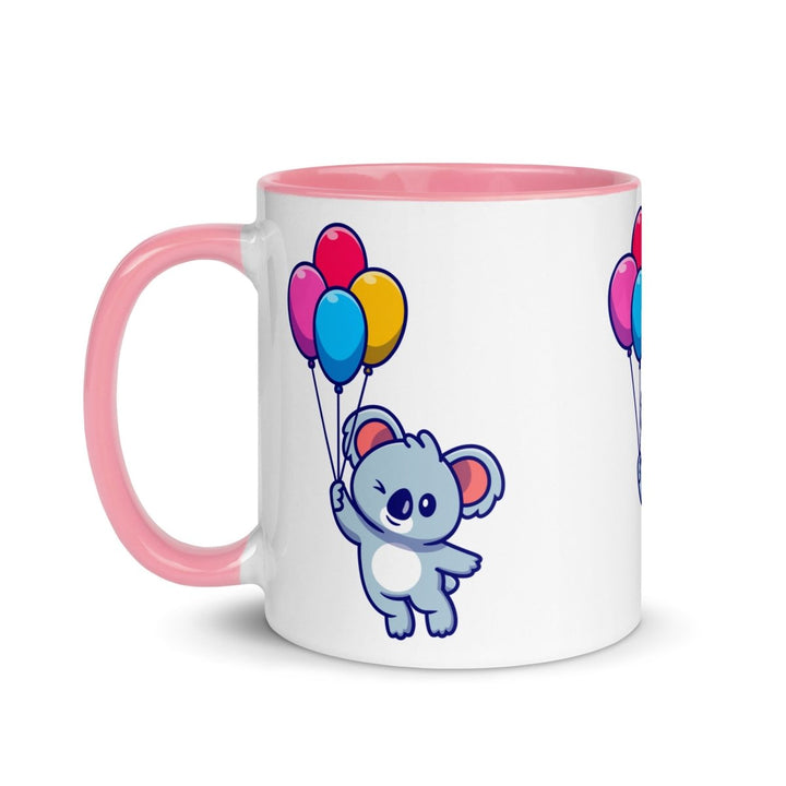 Koala with Balloons Colorful Print Mug - Pink - 11 oz - ArtyKoala