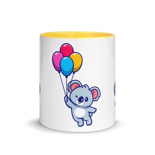 Koala with Balloons Mug with Color Inside - ArtyKoala