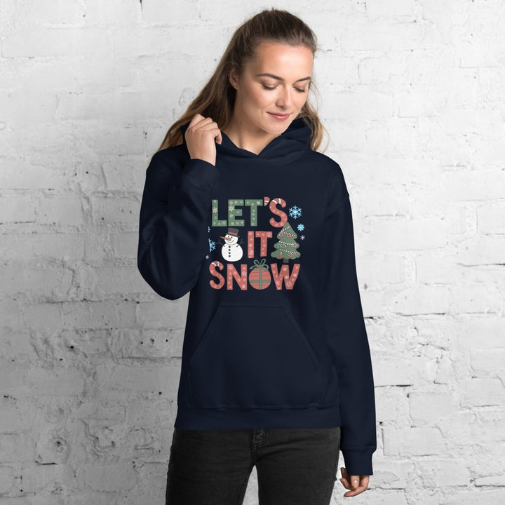 Let It Snow Graphic Hoodie - Navy - S - ArtyKoala