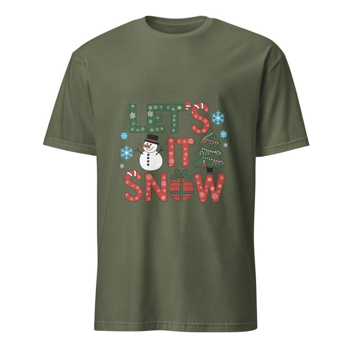 Let It Snow Graphic Tee - Military Green - S - ArtyKoala