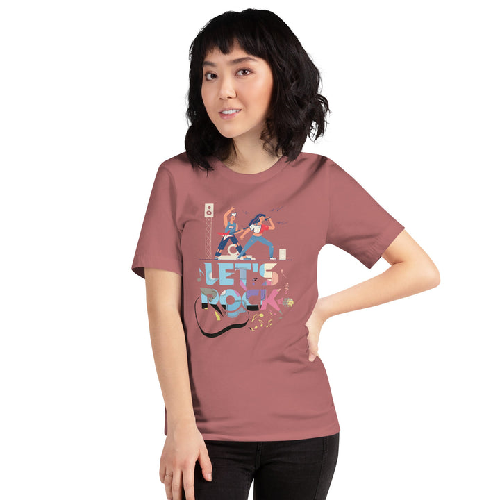 Let's Rock Premium Cotton Unisex T-shirt - Mauve / S - ArtyKoala