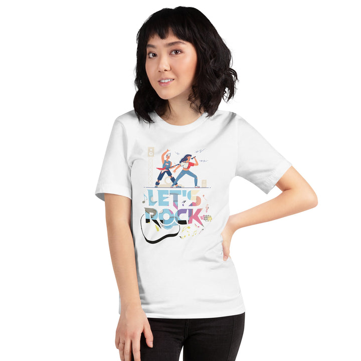 Let's Rock Premium Cotton Unisex T-shirt - White / S - ArtyKoala