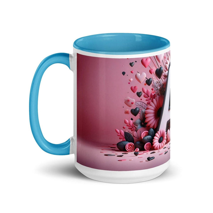 Letter A 3D Colorful Print Mug - Blue - 15 oz - ArtyKoala