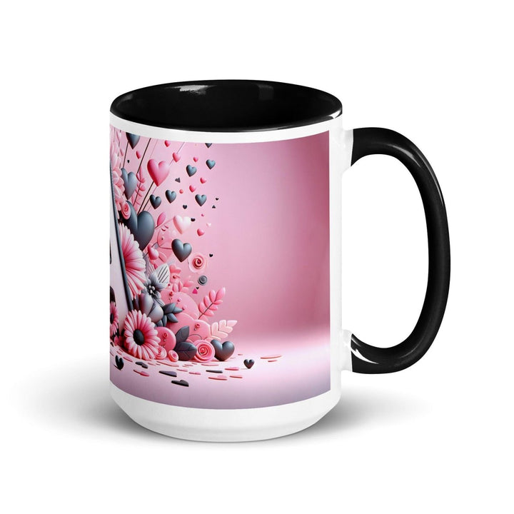 Letter A 3D Colorful Print Mug - Black - 15 oz - ArtyKoala