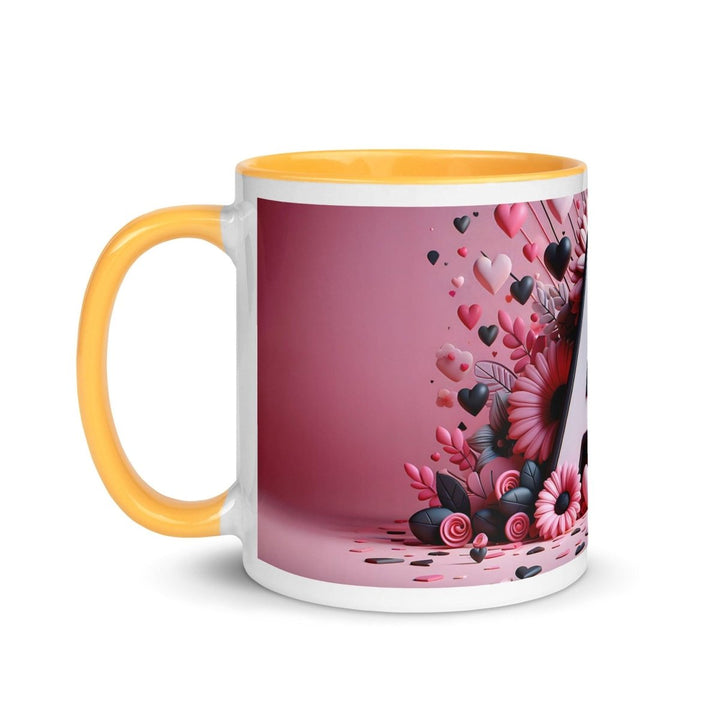 Letter A 3D Colorful Print Mug - Golden Yellow - 11 oz - ArtyKoala