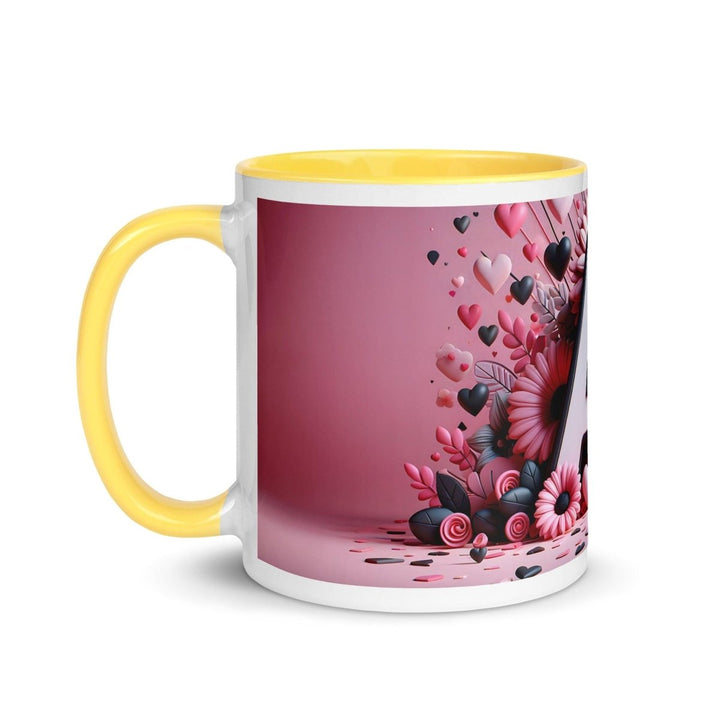 Letter A 3D Colorful Print Mug - Yellow - 11 oz - ArtyKoala