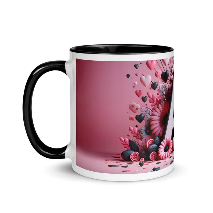Letter A 3D Colorful Print Mug - Black - 11 oz - ArtyKoala