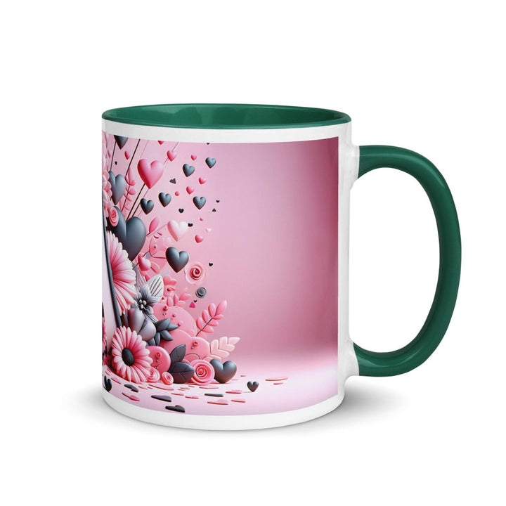 Letter A 3D Colorful Print Mug - Dark green - 11 oz - ArtyKoala