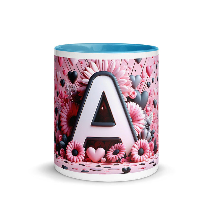 Letter A 3D Mug Gold Yellow Color Inside - ArtyKoala