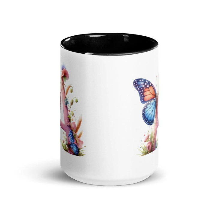 Letter A Colorful Print Mug - Black - 15 oz - ArtyKoala