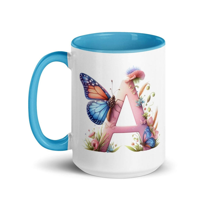 Letter A Colorful Print Mug - Blue - 15 oz - ArtyKoala