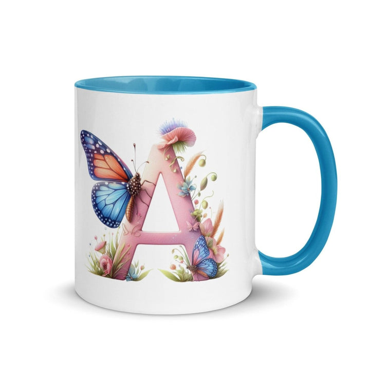 Letter A Colorful Print Mug - Blue - 11 oz - ArtyKoala