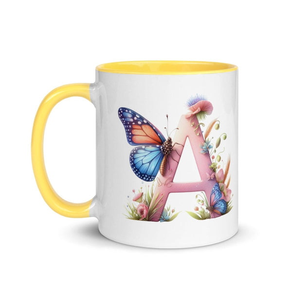 Letter A Colorful Print Mug - Black - 11 oz - ArtyKoala