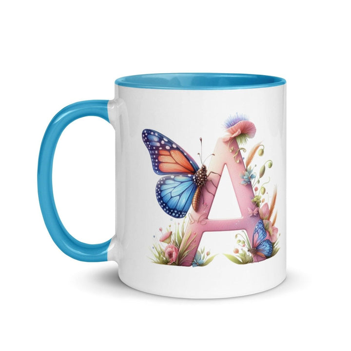 Letter A Colorful Print Mug - Blue - 11 oz - ArtyKoala
