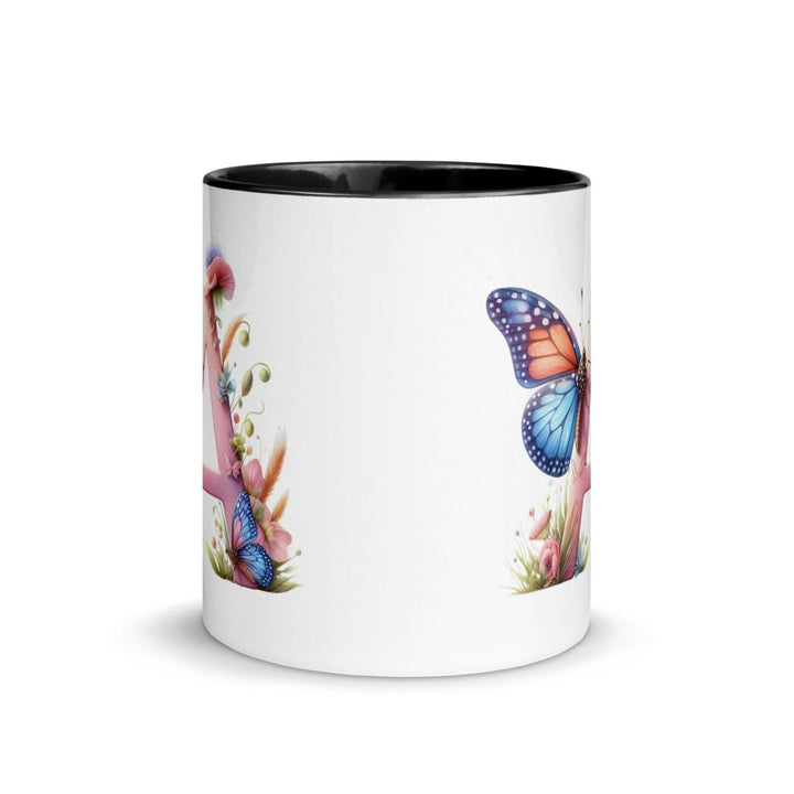 Letter A Colorful Print Mug - Black - 11 oz - ArtyKoala