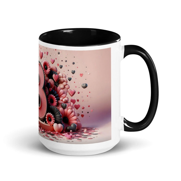 Letter B 3D Colorful Print Mug - Black - 15 oz - ArtyKoala