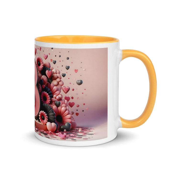 Letter B 3D Colorful Print Mug - Golden Yellow - 11 oz - ArtyKoala