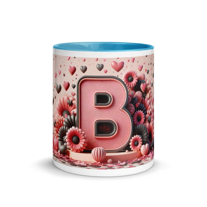 Letter B 3D Colorful Print Mug - Blue - 11 oz - ArtyKoala
