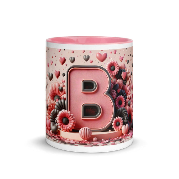 Letter B 3D Colorful Print Mug - Pink - 11 oz - ArtyKoala