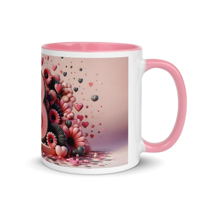 Letter B 3D Colorful Print Mug - Pink - 11 oz - ArtyKoala