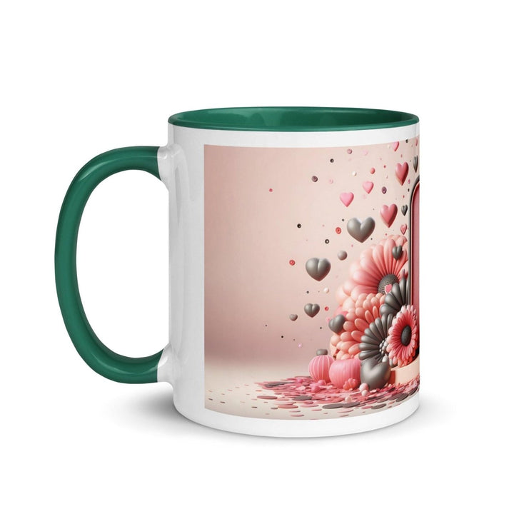 Letter B 3D Colorful Print Mug - Dark green - 11 oz - ArtyKoala
