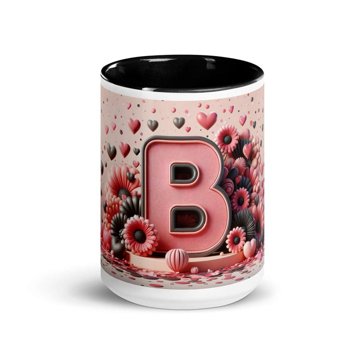 Letter B 3D Colorful Print Mug - Black - 15 oz - ArtyKoala