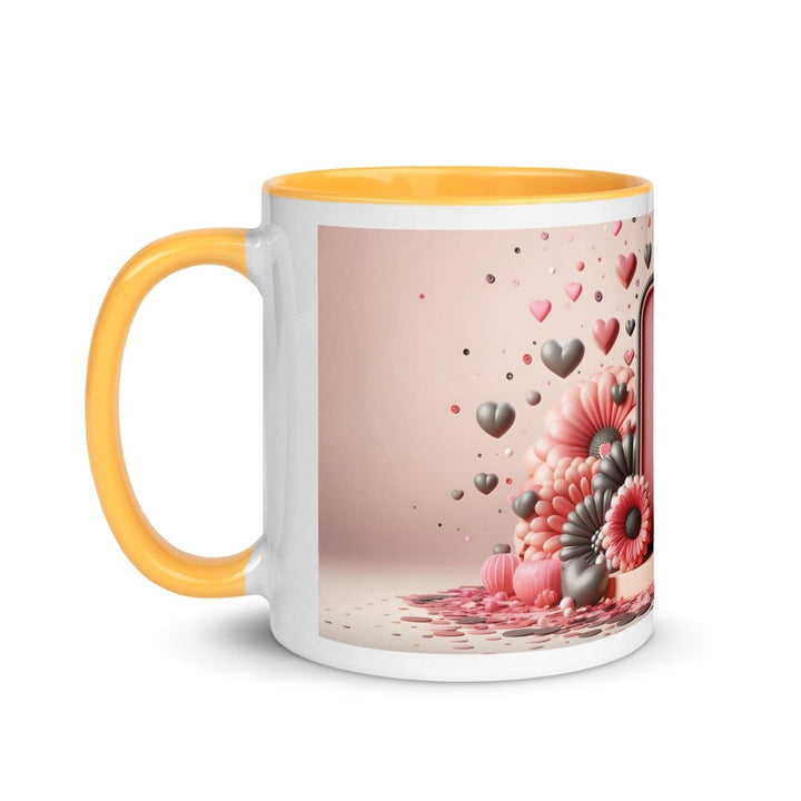 Letter B 3D Colorful Print Mug - Golden Yellow - 11 oz - ArtyKoala