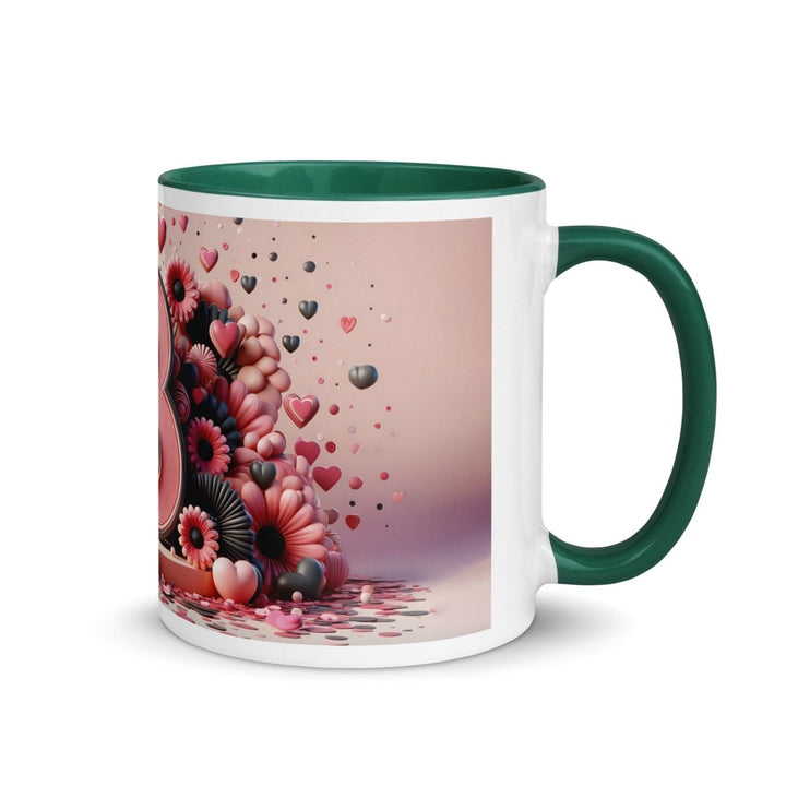Letter B 3D Colorful Print Mug - Dark green - 11 oz - ArtyKoala