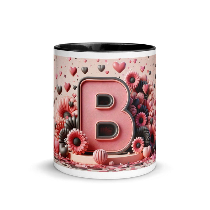 Letter B 3D Colorful Print Mug - Black - 11 oz - ArtyKoala